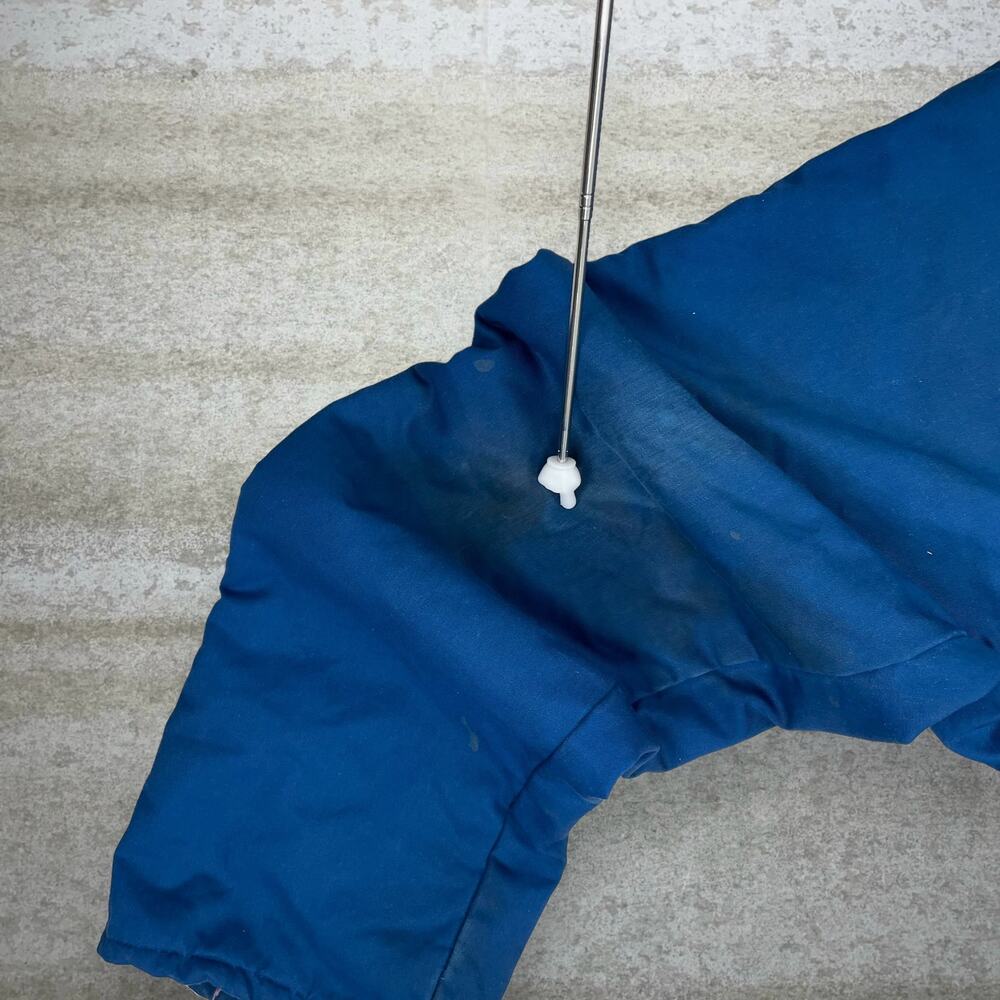 True Vintage Coveralls 70s Royal Blue Canvas Insulated Quilt Lined Zip Up - Picture 5 of 5